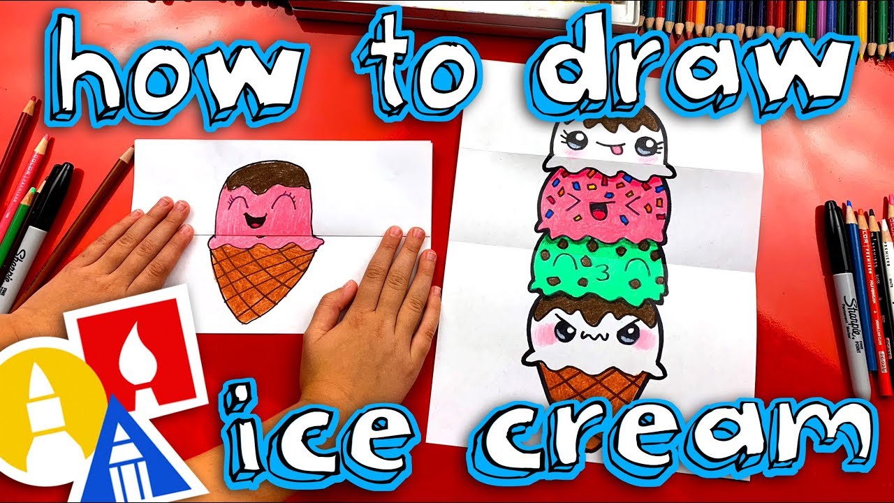 How To Draw An Ice Cream Tower (Folding Surprise)