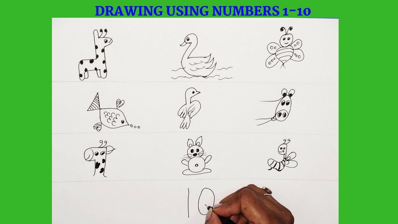 #MostViewed - 10 Interesting Kid-Friendly Drawing with Numbers #draw animal figures from 1-10-Easy
