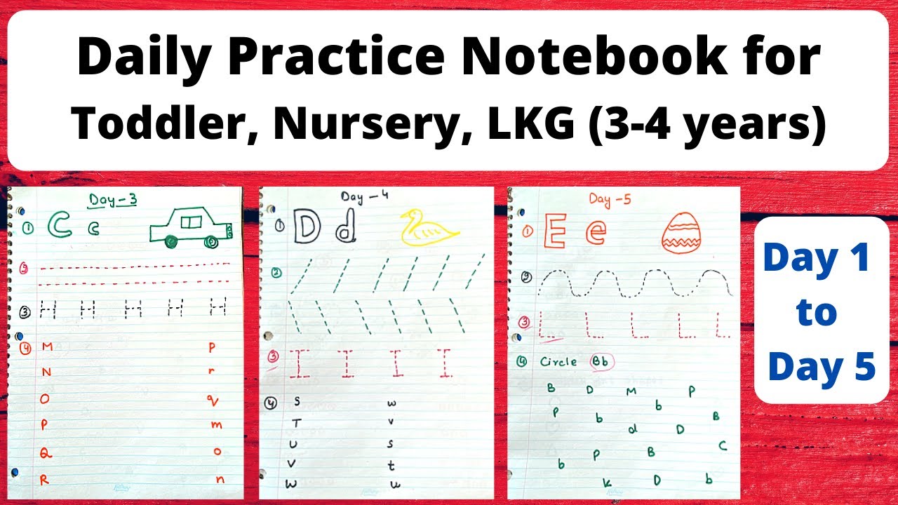 Daily Practice Notebook for 3-4 years Kids | DIY Activities for Toddler, Nursery, LKG