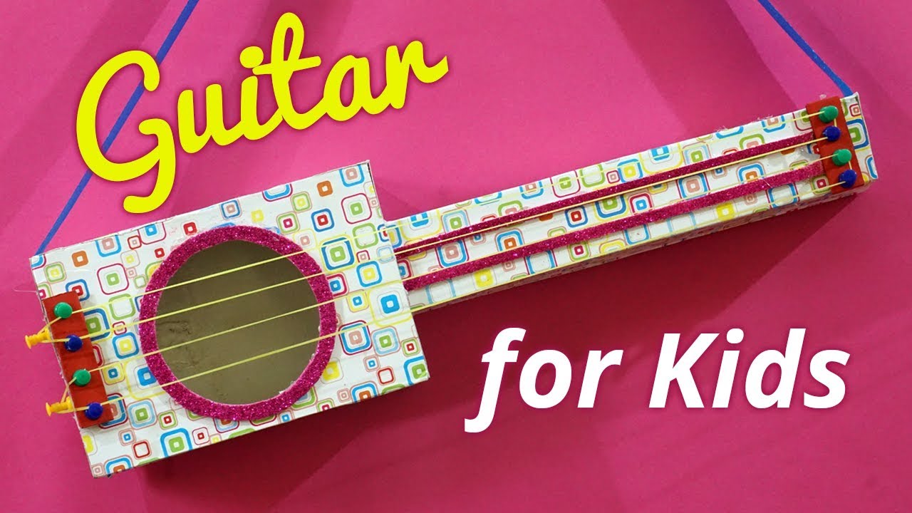 Easy Kid Activities &  Best Out of Waste from Cardboard | Handmade Guitar Toy Making for Kids!