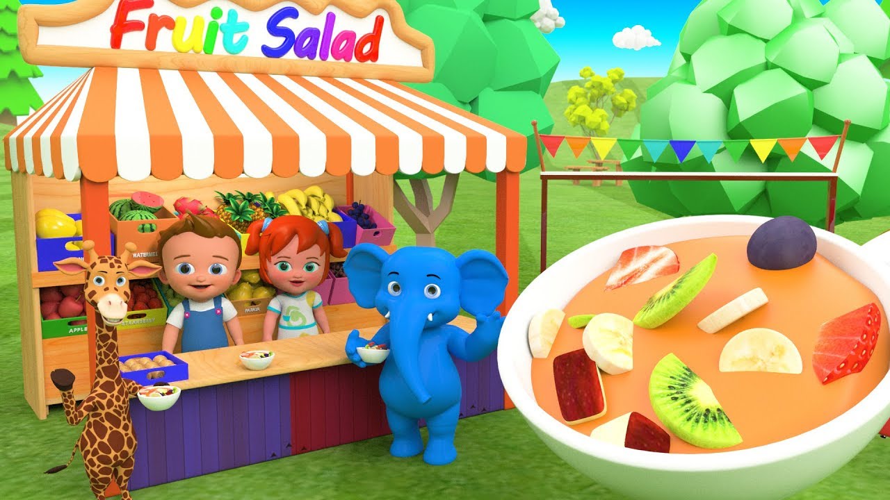 Fruit Salad Making - Learning Kids Activities | Babies Fun Activity Fruit Salad for Elephant Giraffe