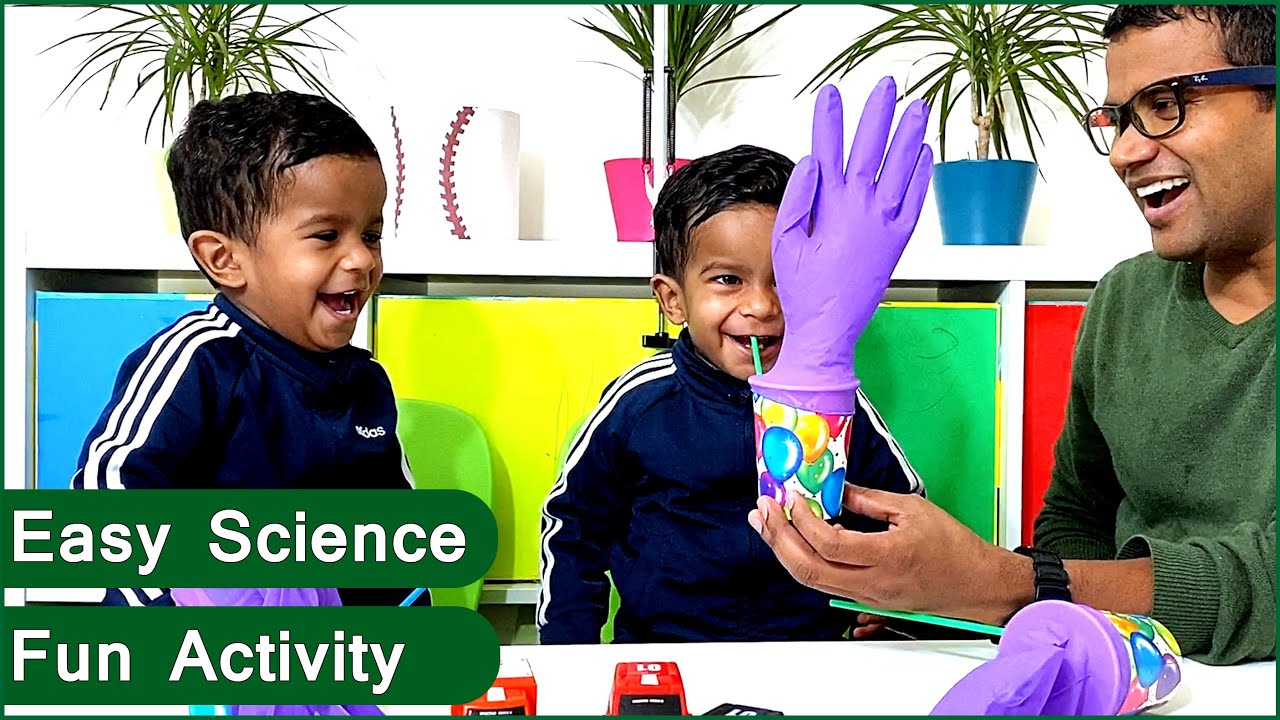 Glass + Gloves + Straw = Easy Fun I Science Fun Activity for Kids I Pressure Experiments