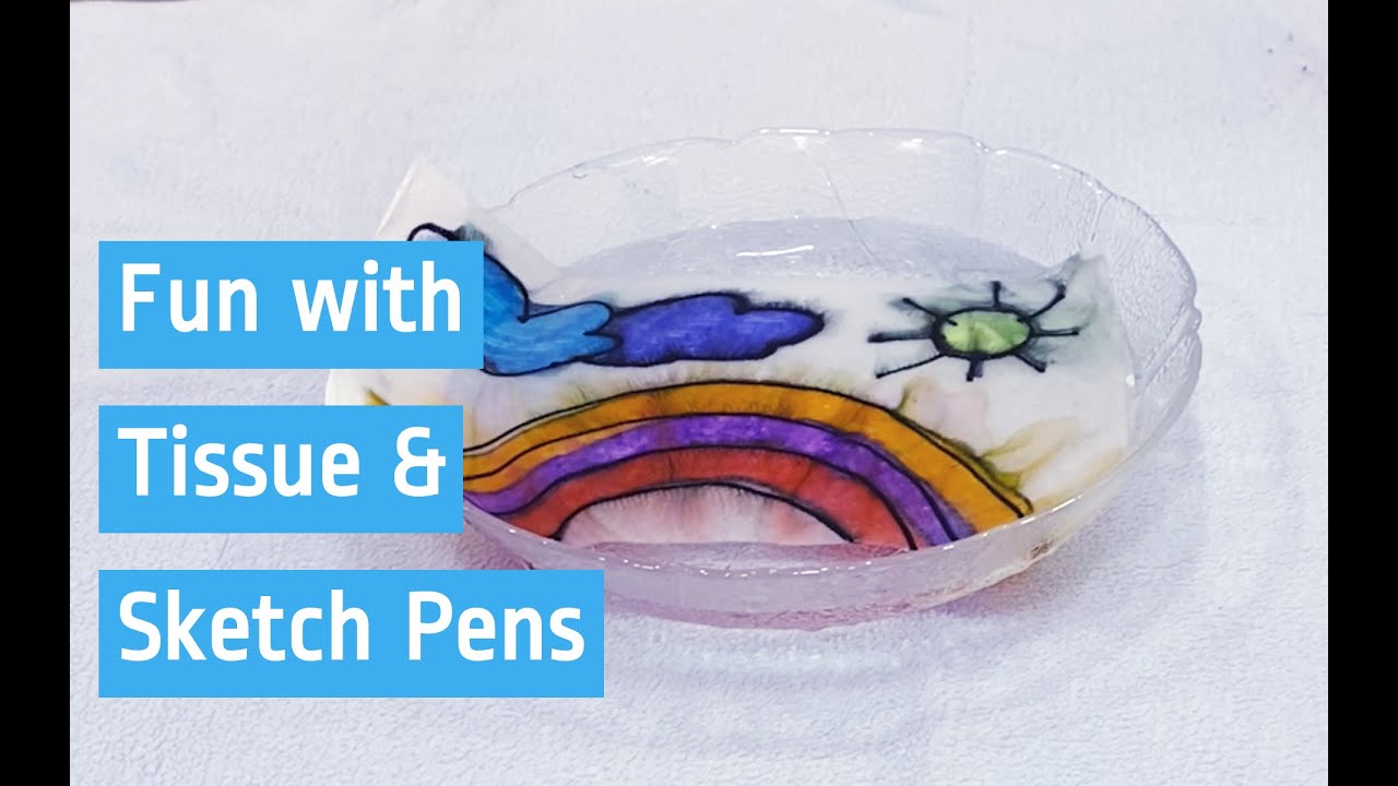 Kids Activity: Fun with Paper Tissue and Sketch Pens