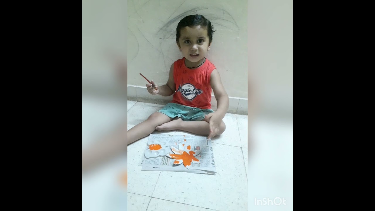 Kids activities by Smit 🤩 making Flower 🌼 from paper plate 🌻🏵🥰