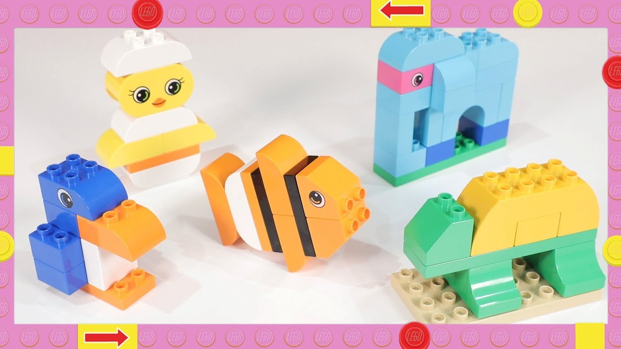 LEGO Duplo Animals | Easy activity for Toddlers, Kids | Penguin Fish Elephant Chick Tortoise