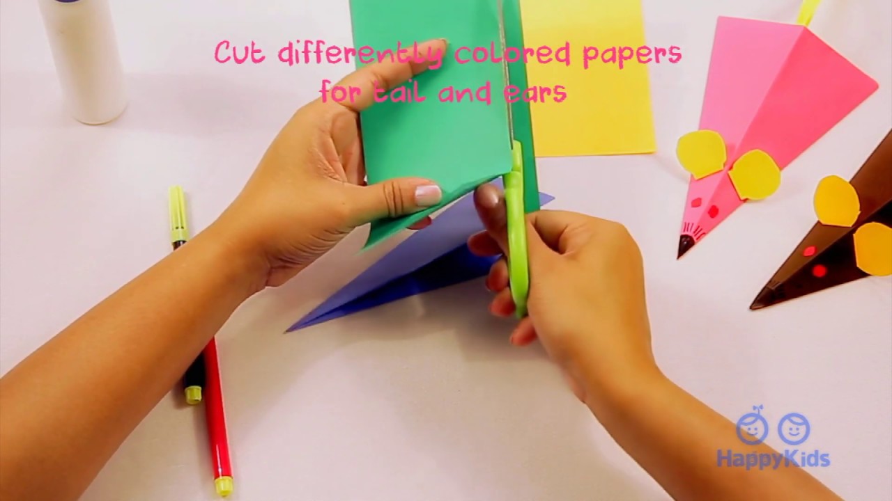 Origami Mouse | Paper Crafts | Kid's Crafts and Activities | Happykids DIY