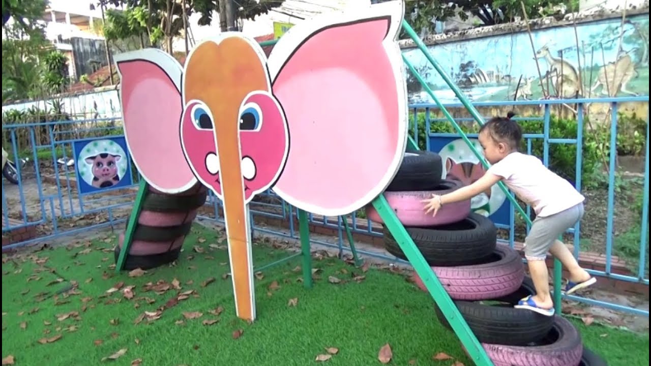 Outdoor playground for kids and family fun activities - nursery rhymes for baby