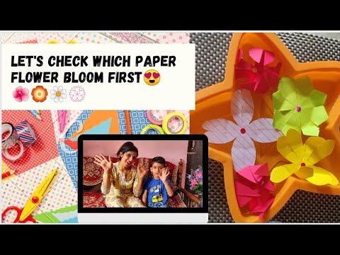 Paper texture check by paper flower blooming method |Flower activity| Kids activity