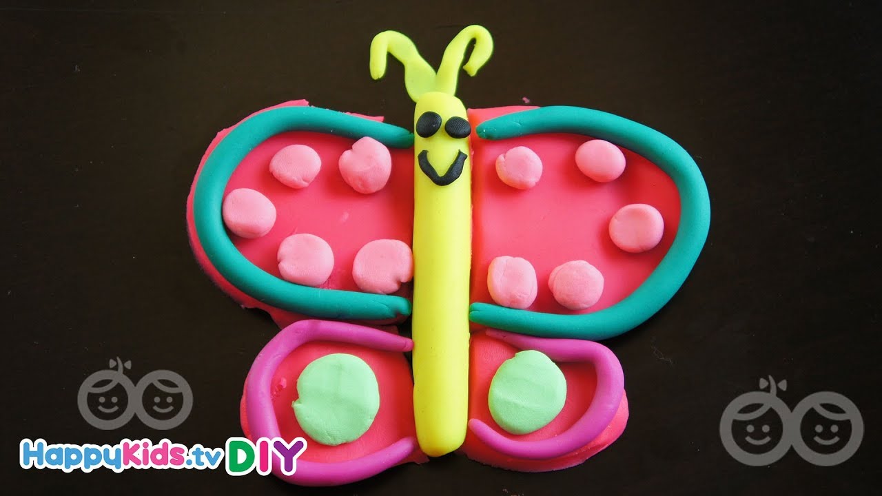 Play Dough Butterfly | PlayDough Crafts |  Kid's Crafts and Activities | Happykids DIY