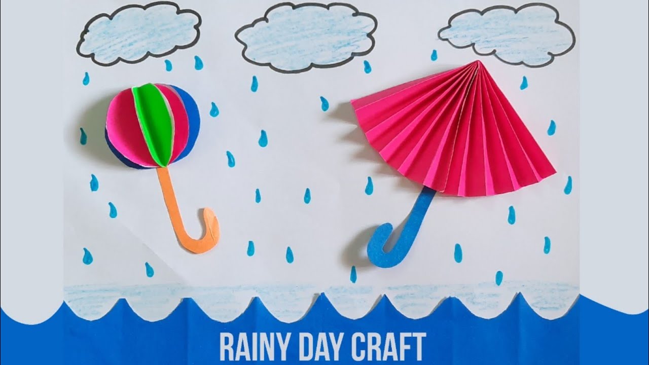 Rainy season activity for kids/rainy season craft ideas/rainy day drawing