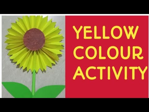 Yellow colour activity for kids#Sheela Dey#Sunflower craft #Paper Sunflower craft#Colour yellow