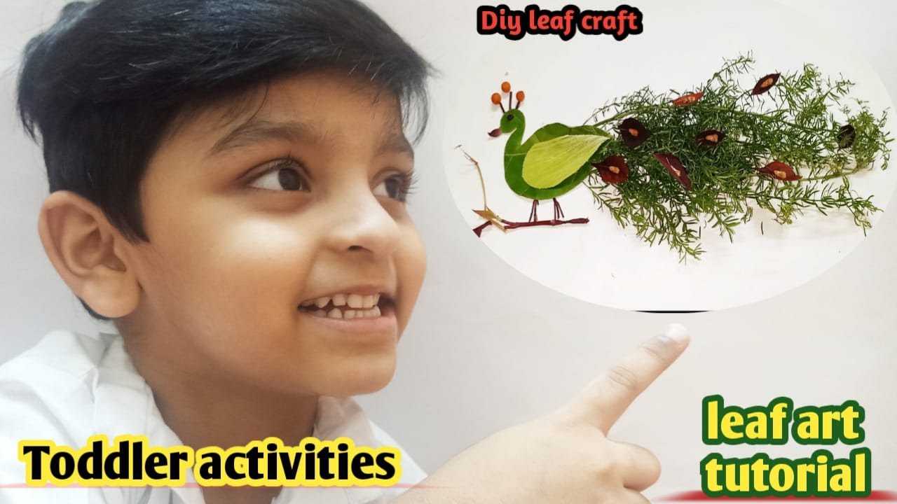 leaf art tutorial / leaf craft ideas for kids  / Toddler activities