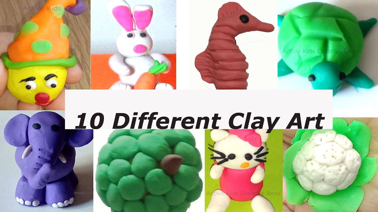 10 Clay Compilation | Clay Art for Kids | DIY | clay modelling competition ideas | clay art ideas