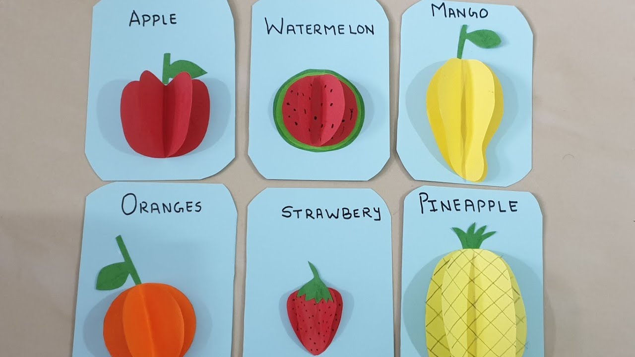 3D FRUITS paper craft | 3d fruits making for kids | kids craft ideas | 3d paper fruits|