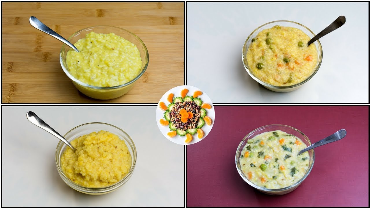 4 Dinner Ideas for Kids (10+ Month Old to 2Year Toddlers) | 4 Khichdi Recipes for Toddlers/Kids