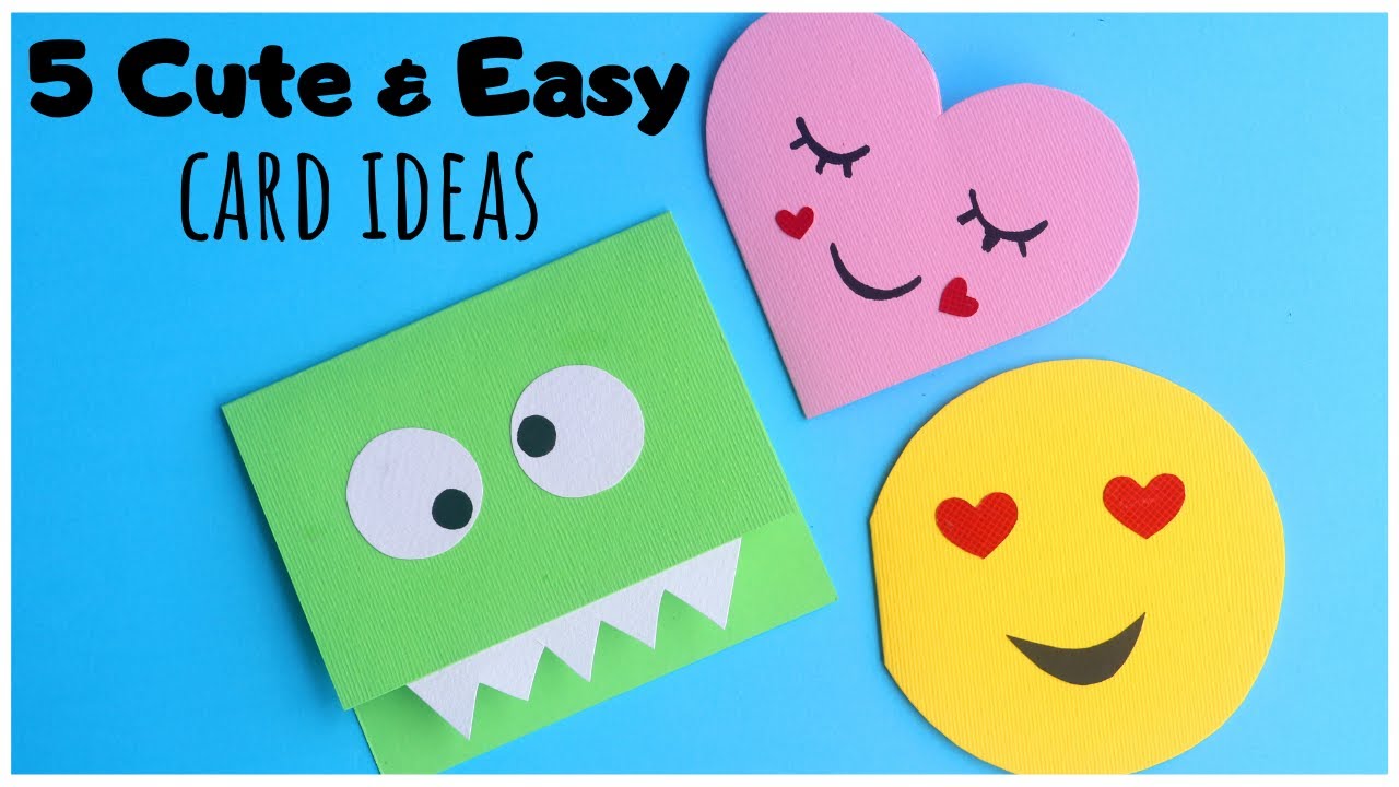 5 Cute & Easy Greeting Card Ideas | Paper Crafts for Kids | Handmade