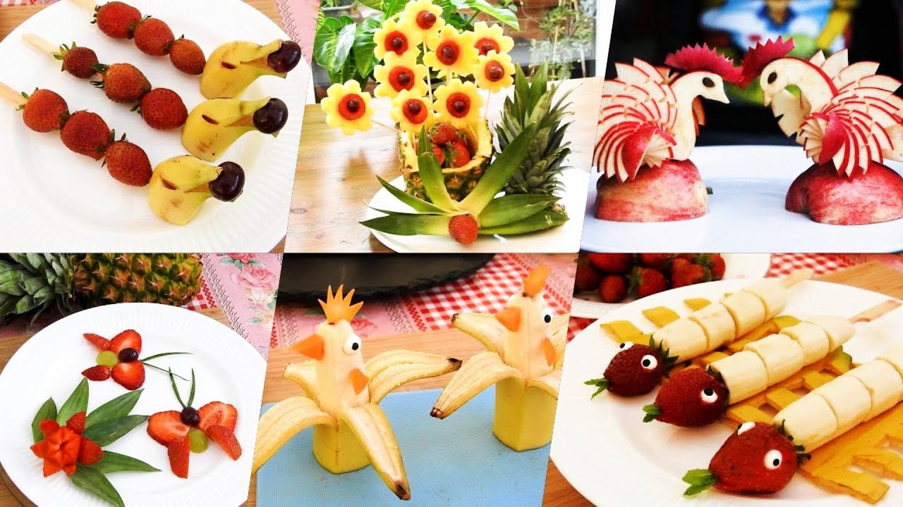 6 Food Art Plate Decoration - Fun Fruit For Kids Fruit Decorations Ideas