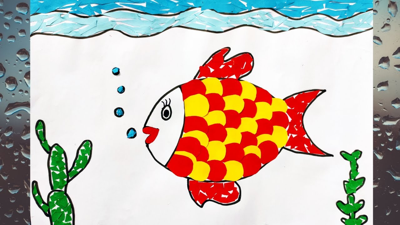 Collage making for kids | Fish Collage | School Project Ideas | कोलाज काम