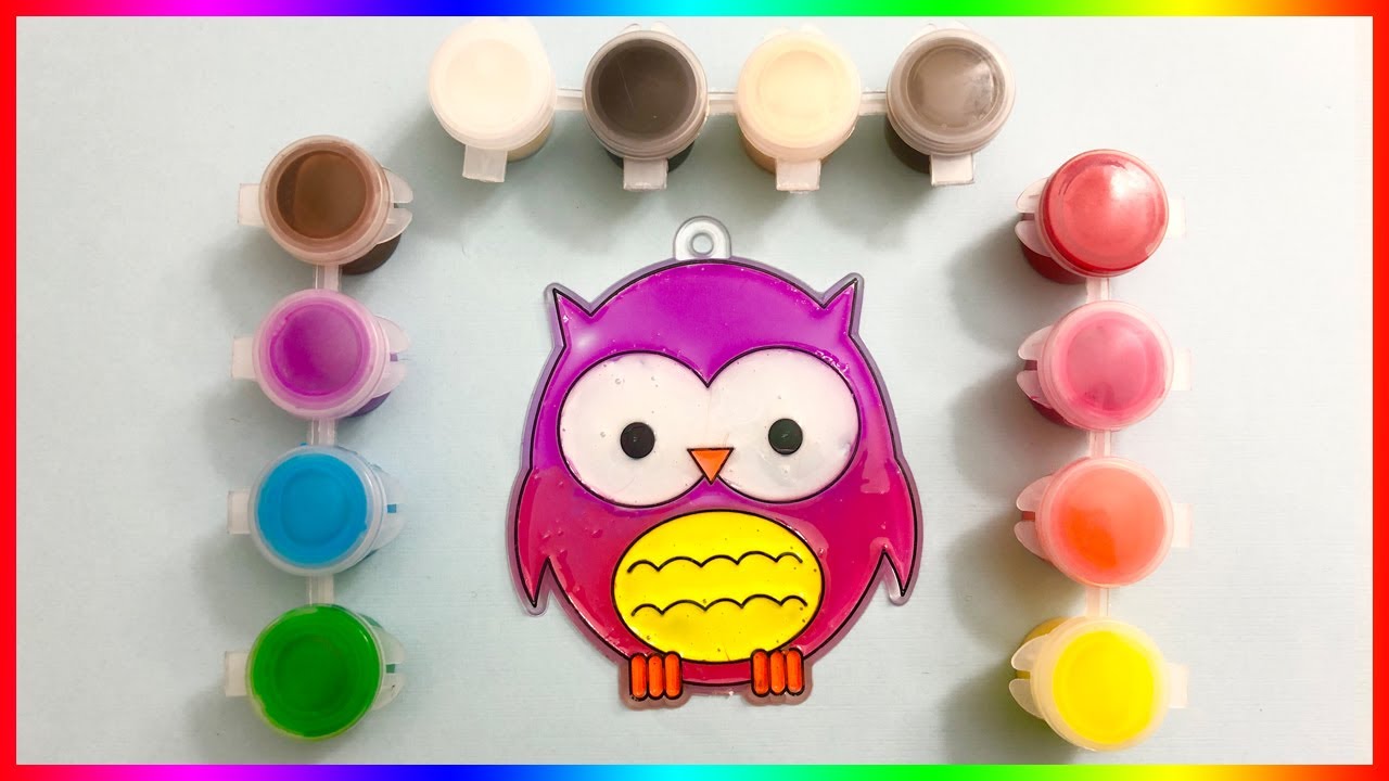 DIY Owl Suncatcher art paint activity kit I kids painting