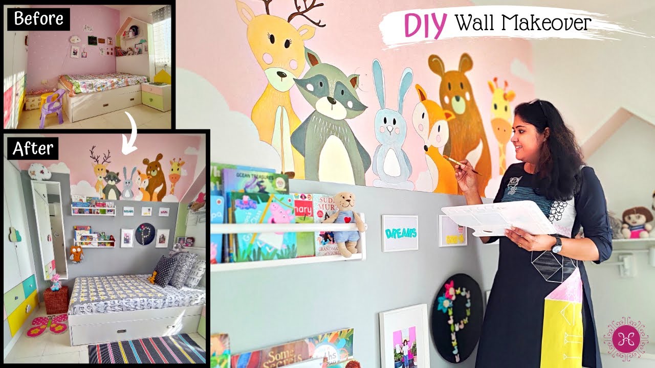 DIY Wall Decoration Ideas - kids room version / Wall Mural / Room Tour / Kids Room Makeover Ideas