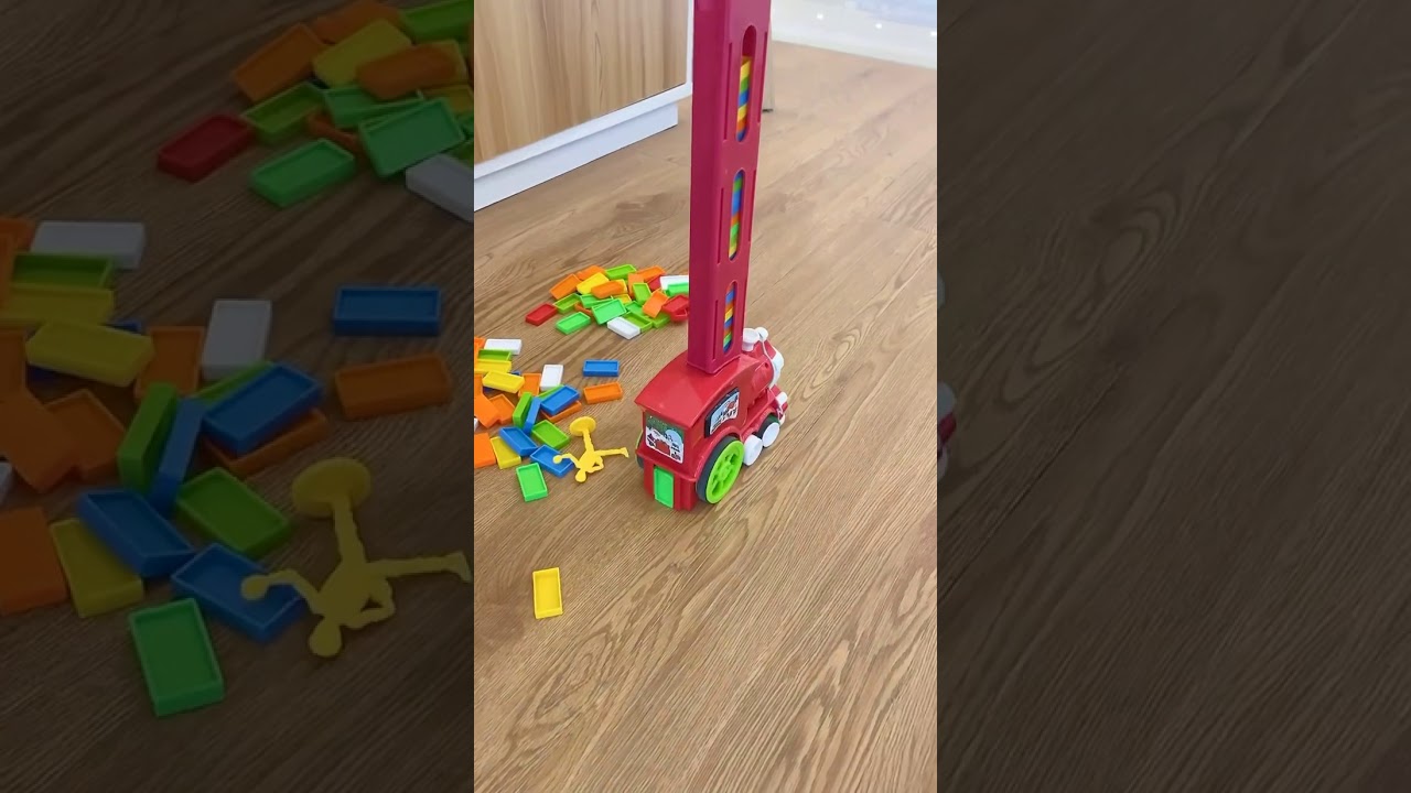 Domino train for kids and indoor activities | awesome train 🤩 for 2021 with music #shorts
