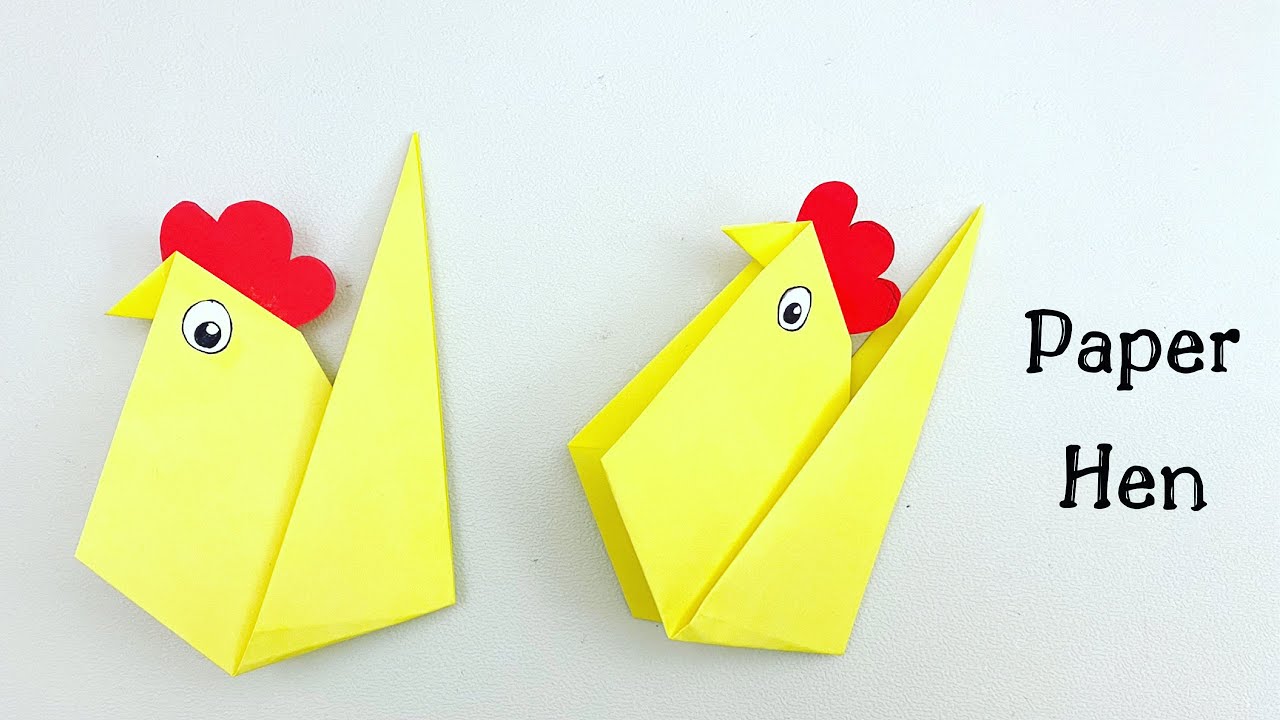 How To Make Easy Paper HEN For Kids / Nursery Craft Ideas / Paper Craft Easy / KIDS crafts