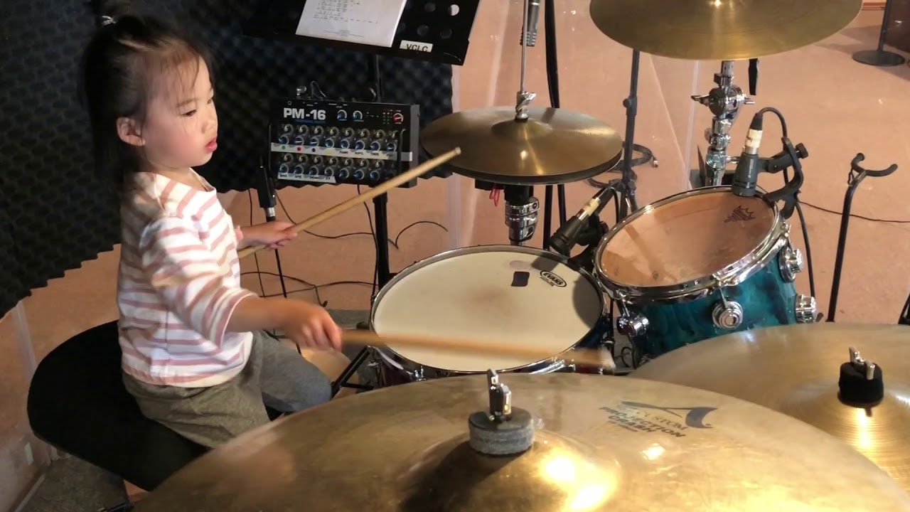 Kid Playing Drums at Church | cute 3 year old drummer  | Kids Activities