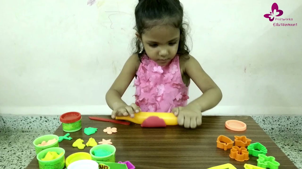 Mishali, 4 year little kid and her clay modelling.