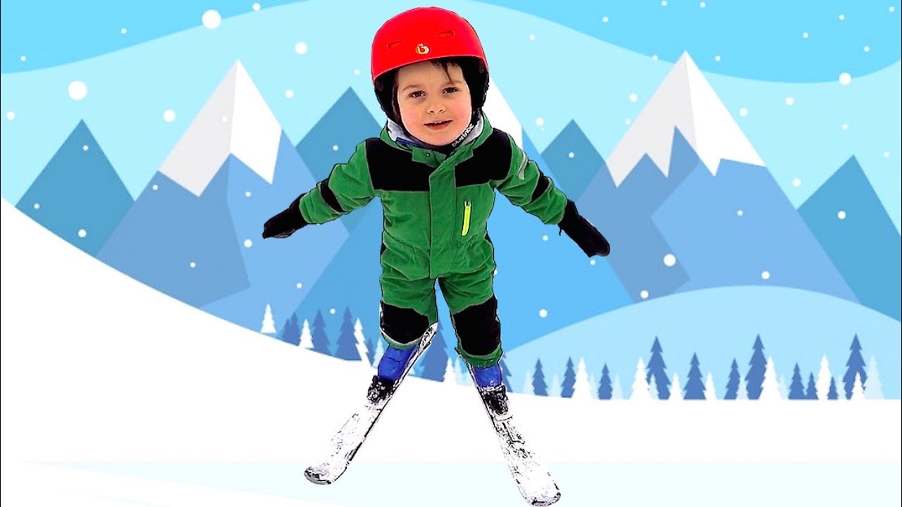 Outdoor Playtime Fun Winter Activities Kids Learning how to SKI Kid Skiing Pizza  Family Trip
