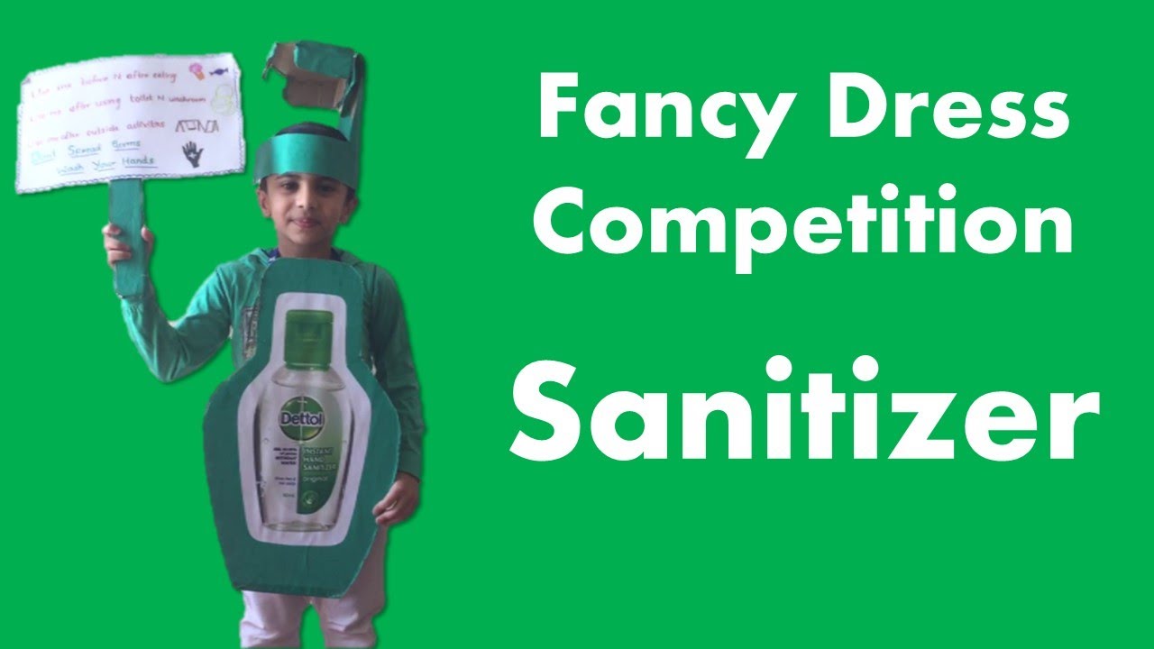 Prize Winning Fancy Dress Competition Ideas for Kids - Sanitizer - Corona Worrier
