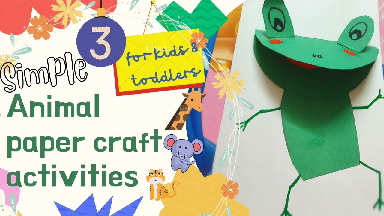 Animal paper craft activity| Simple kids paper craft| DIY animal crafts| Easy kids activity at home