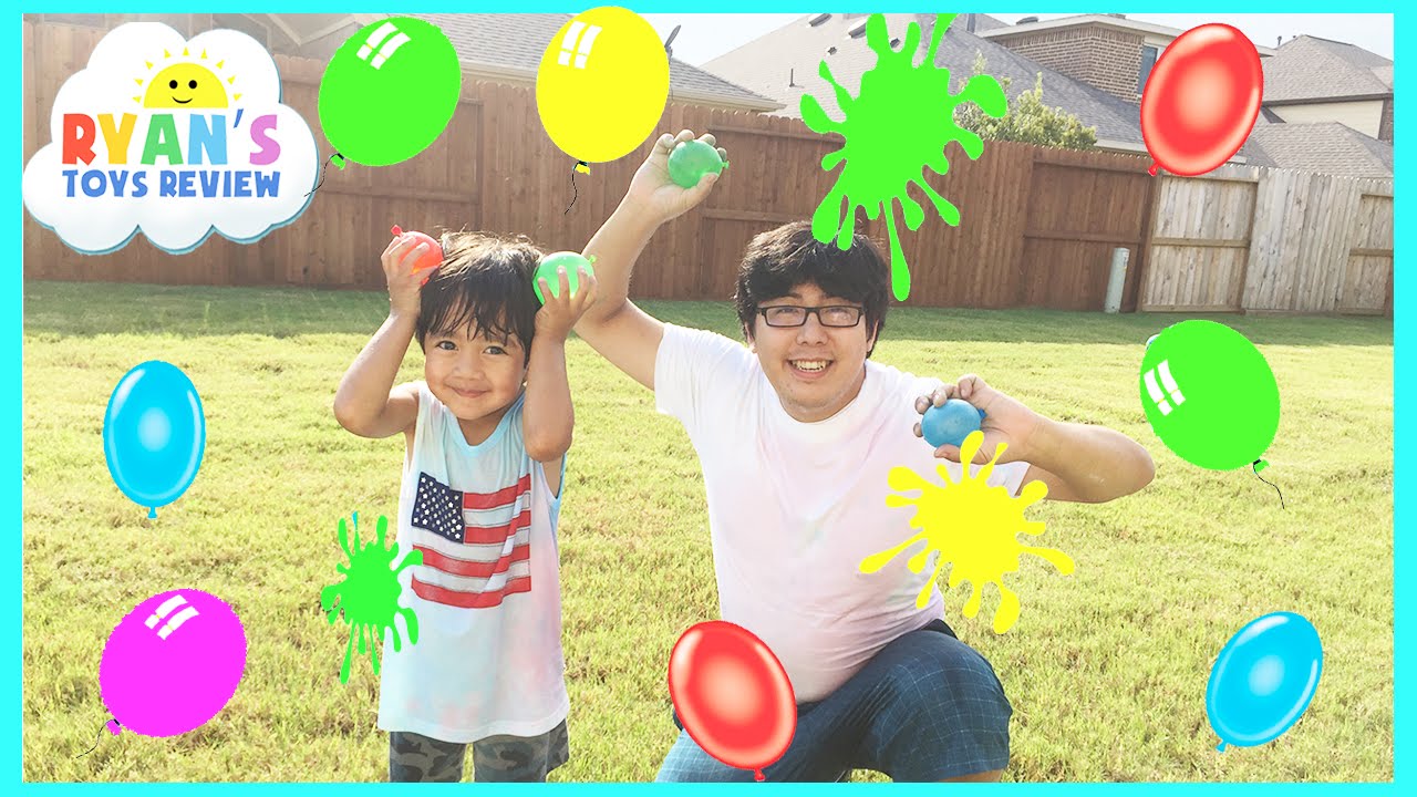 COLOR WATER BALLOONS FIGHT | Outdoors Activities for Kids