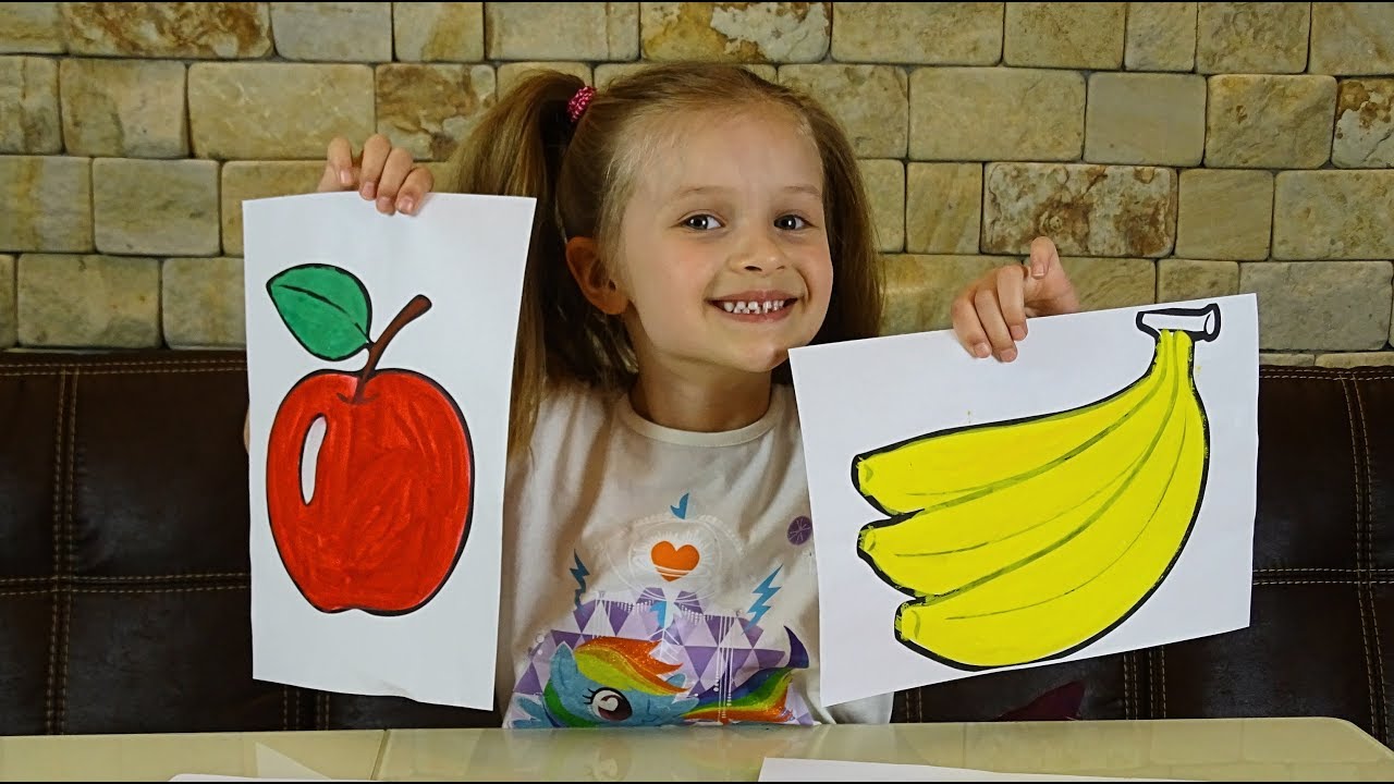 Educational activities video for kids, children, Learn fruits and coloring