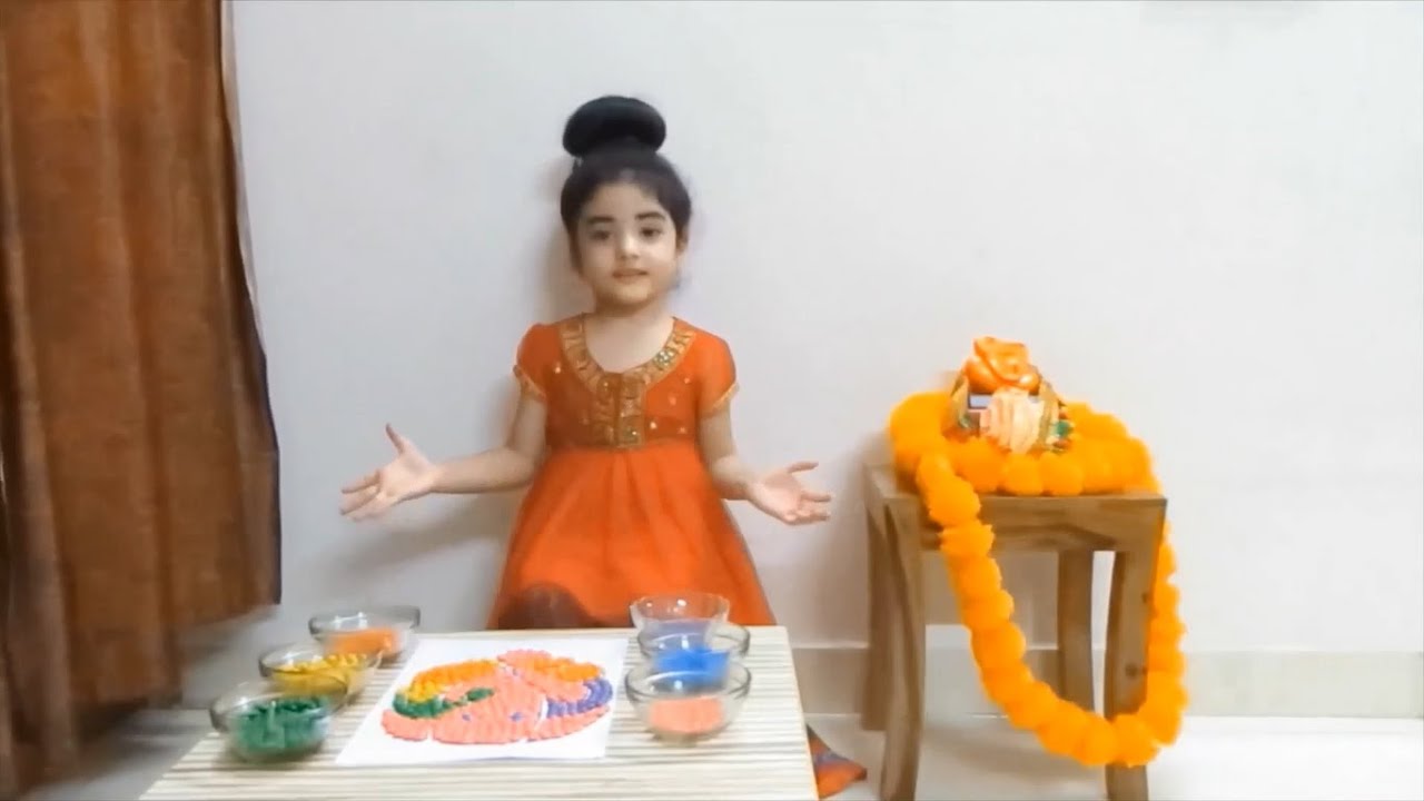 Ganesha Art using Gems | Kids engagement activity | 4 year old kid | Rushika Pandita