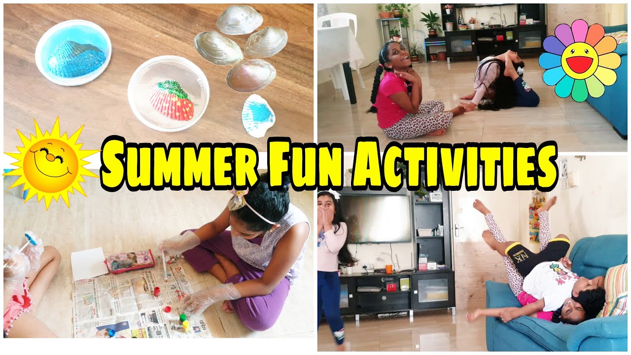 Kids Summer Fun Activity 🌞  /Painting Shells🎨  /Zoya Is Going To INDIA 🇮🇳 Flexible Stretches By Kids