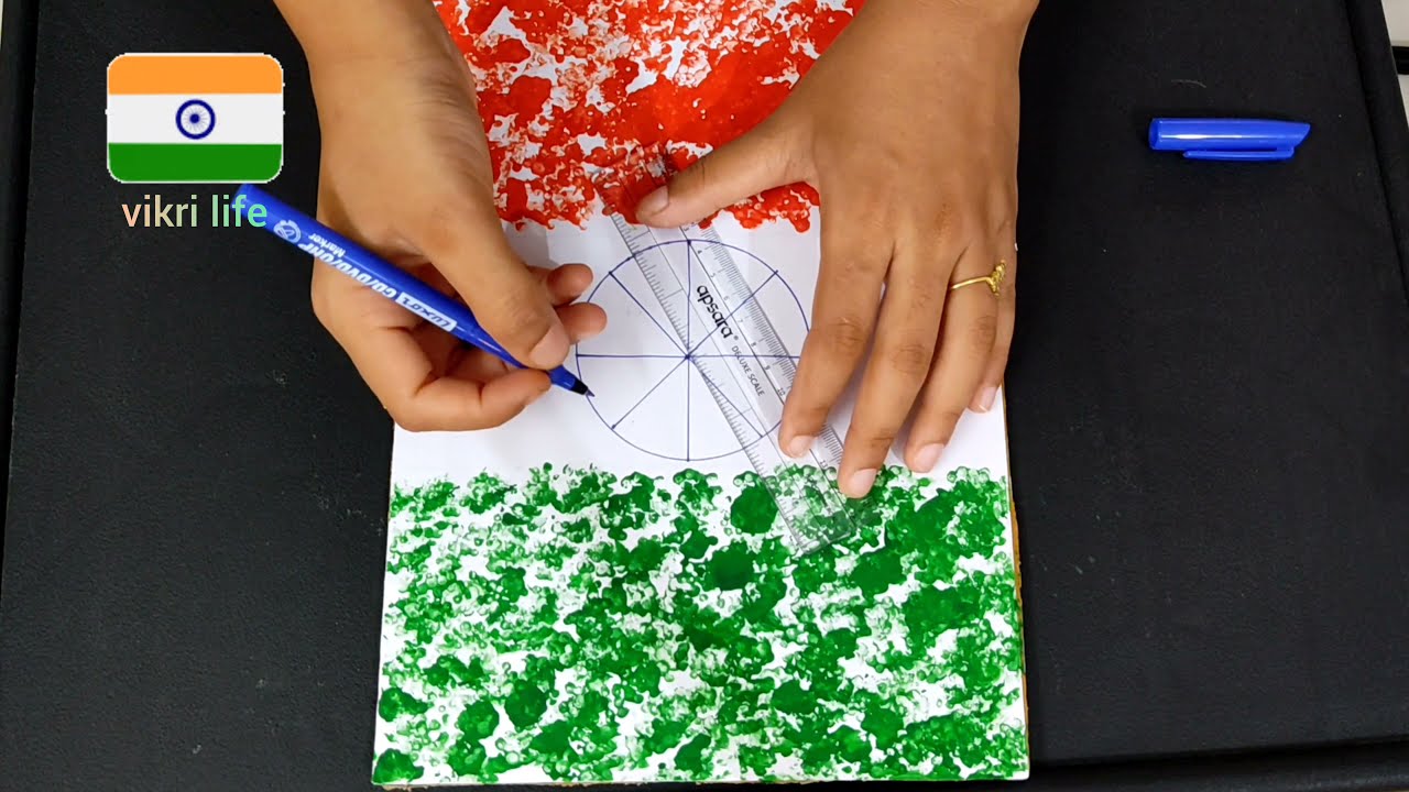 National flag 🇮🇳 painting with Earbuds||Kids independence day activities ||vikri world||vikri life||