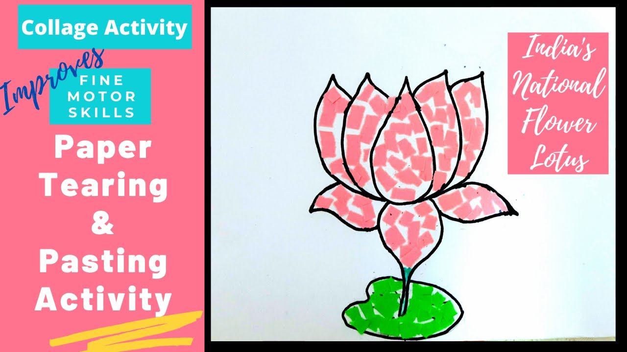 Paper Tearing And Pasting Activity For Kids / Collage For Kids /Activity For Kids / Paper Tearing