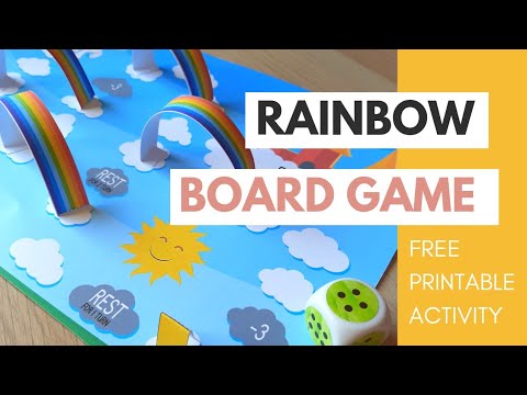 Printable Rainbow board Game | Kids activity | Free printable