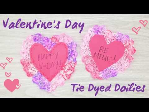 Valentine's Day Tie Dyed Doilies Craft Activity - Kid Friendly