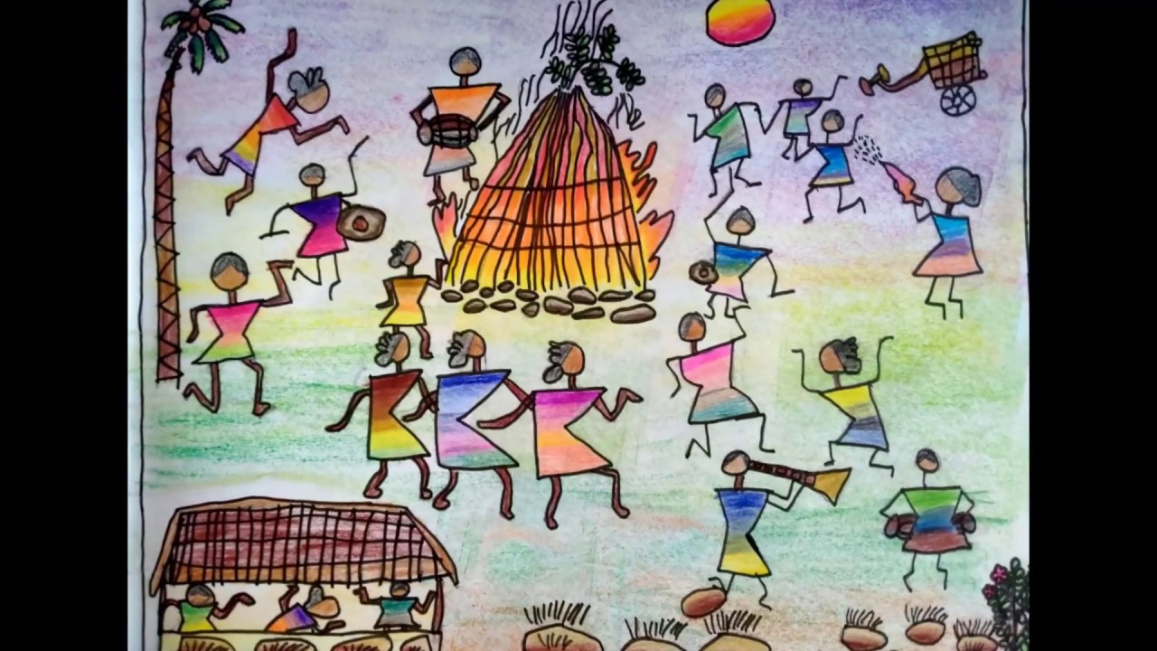 Warli art/Drawing by kid - Part 1 Kids fun activities at home, how to engage kids during lock down?