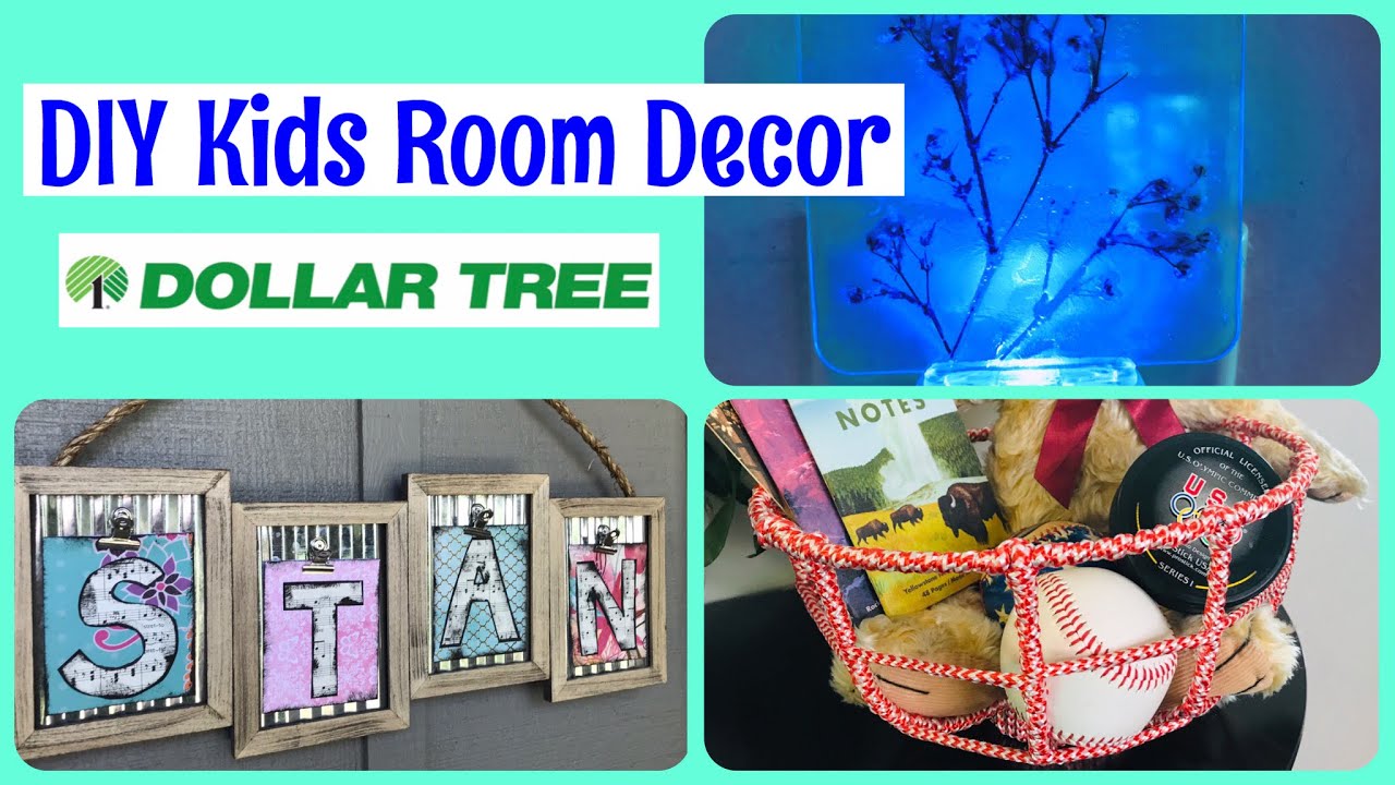 DIY DOLLAR TREE KIDS ROOM DECOR | fun craft ideas to personalize your kid's room