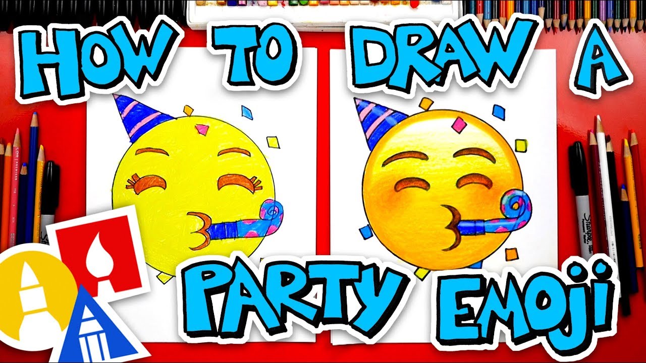 How To Draw The Party Emoji Face 🥳 + Spotlight