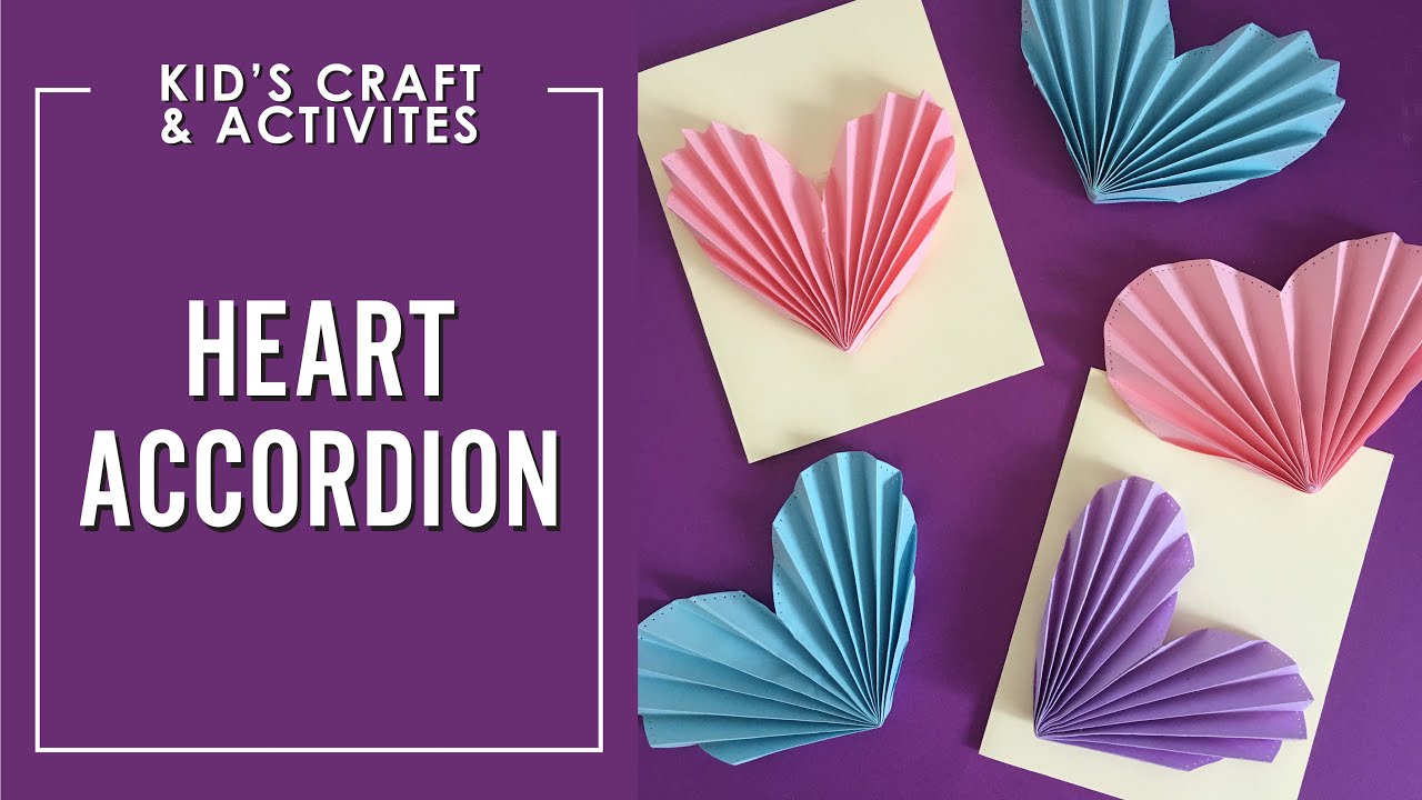 Paper Heart Accordion | Valentine's Craft Idea | Kid's Craft and Activity
