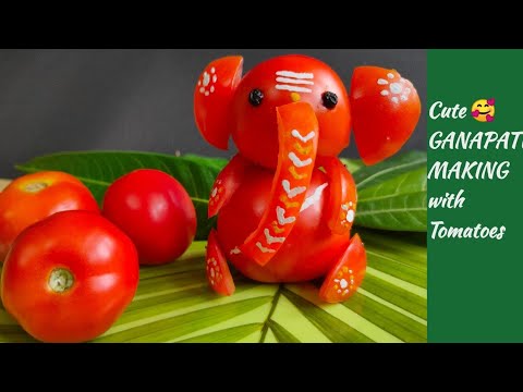 Tomato Ganpati 🍅for Kids /Vinayagar decoration/Ganpati decoration ideas Very Easy Ganesh Chaturthi