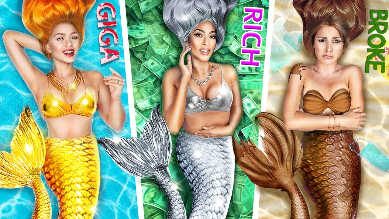 Rich vs Broke vs Giga Rich! How to Become College Queen Mermaid!