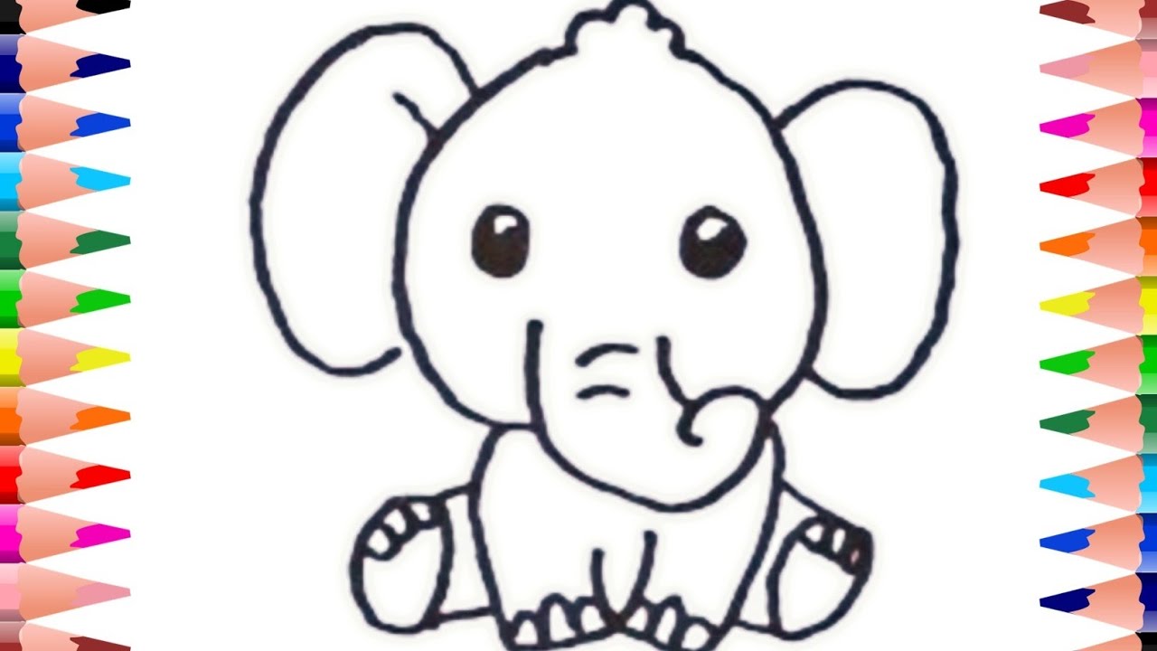 🐘🥰Cute Elephant 🖌🎨Drawing For Kids &Toddlers | How To Draw An Elephant #easydrawing #viral #trending